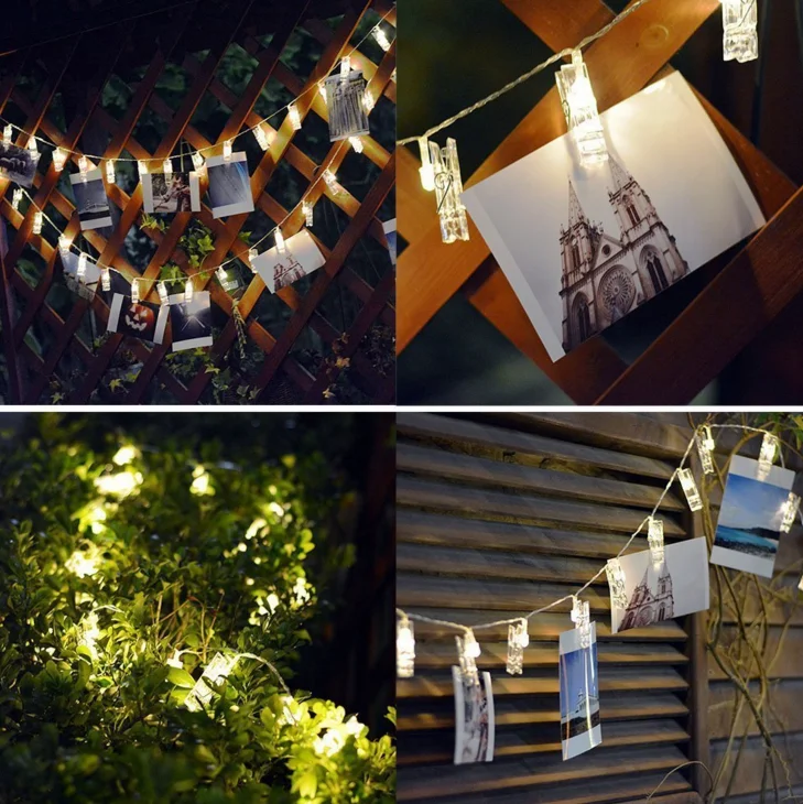 40 LED Photo Clip Peg String Lights Battery Operated Home Party Decor