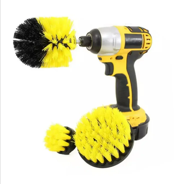 3Pcs Power Scrubber Drill Brush Attachment Cleaning Combo Tools with 1/4"Shank 