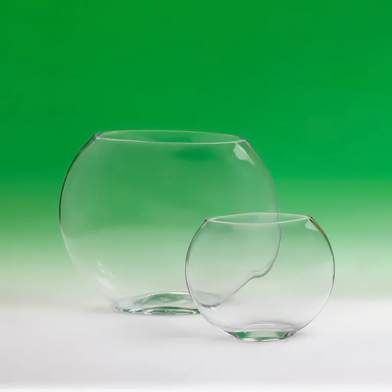 glass aquarium flat oval shape fishbowll in guan