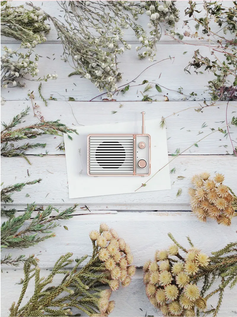 Beauty design retro TV classical speaker square shape radio mini speaker 3D surround handsfree portable bluetooth speaker DW01 - ANKUX.COM