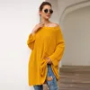 Autumn Spring Pink Sweater Women's Three-color Section Lazy Wind Knitted Sweater Yellow Black