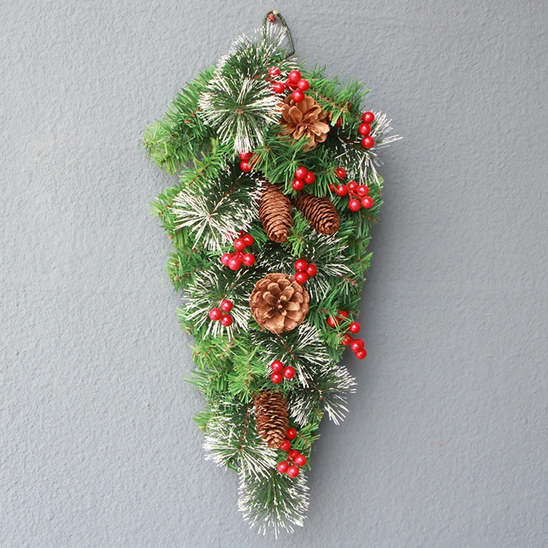 70 Cm Christmas Decoration Wreath Hanging Tree Horns Upside Down