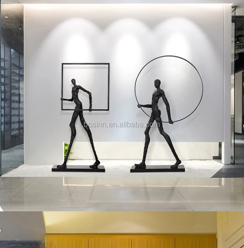 Aisle Floor Light Decorative Human Statue Lights Sculpture Ring Post