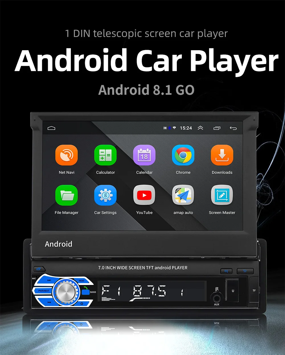 1 Din Android 10 Autoradio GPS Navigation 7 » Lecteur vidéo
