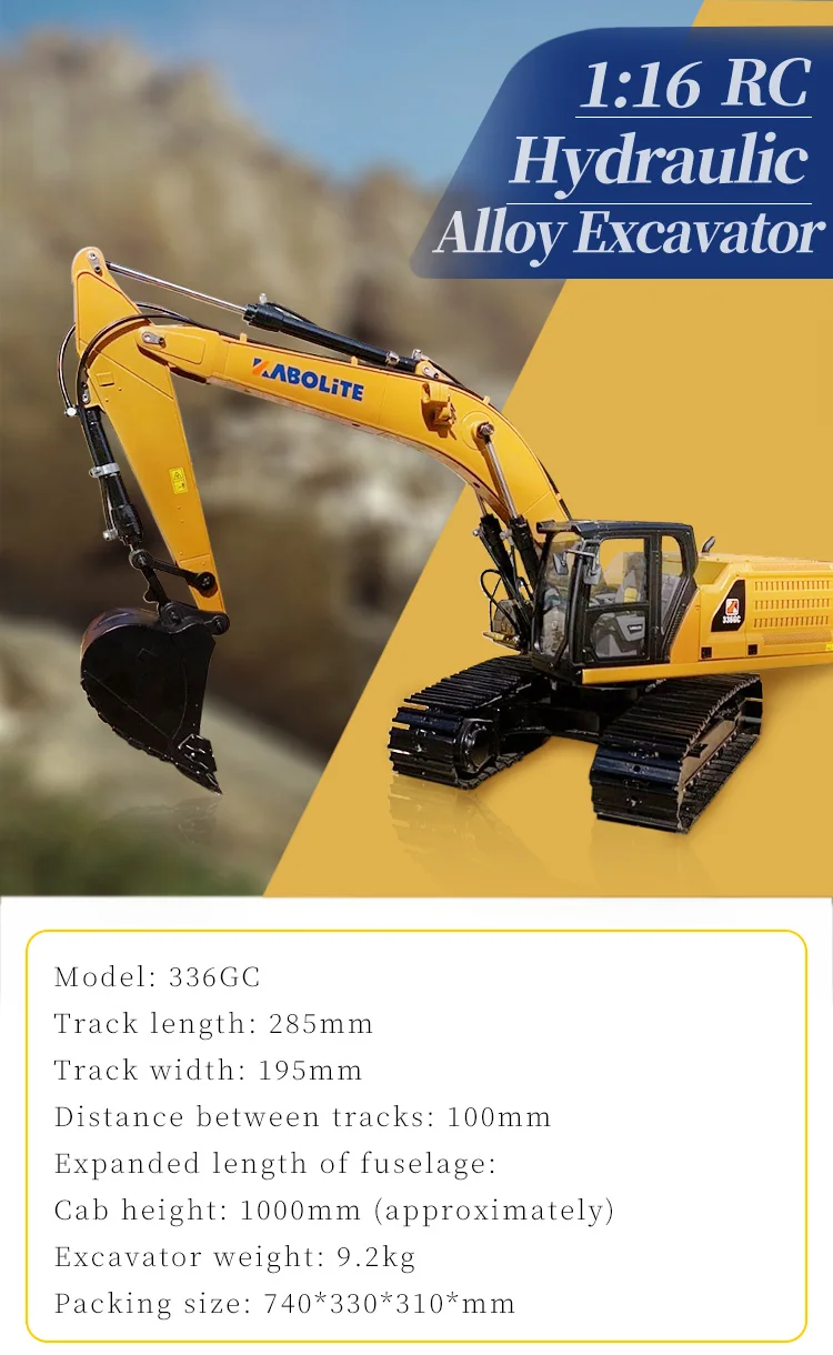 1/16 scale  KABOLiTE 336GC Hydraulic powered RC Excavator professional level toy(no hydraulic oil INCLUDED) //+8613262269363