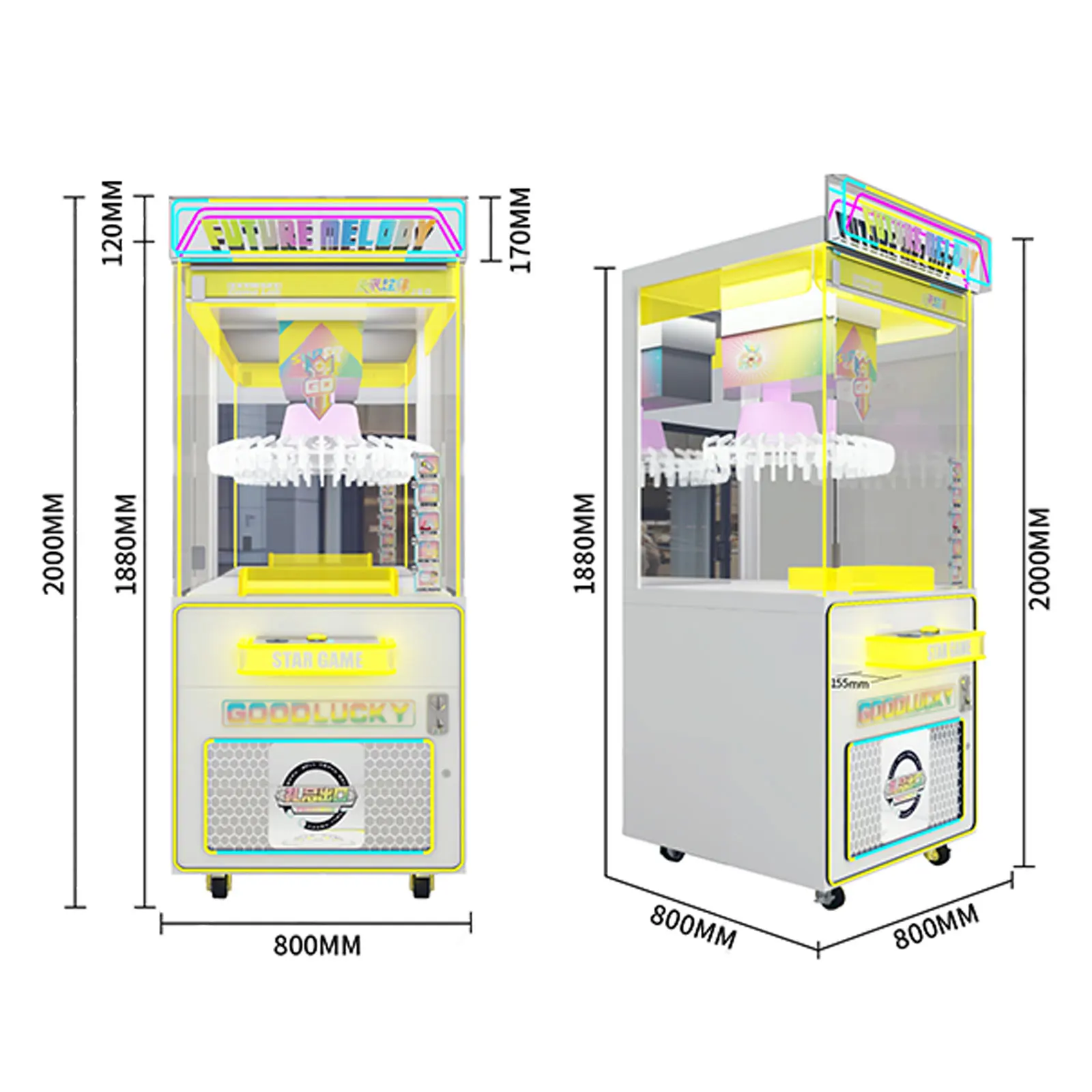 Coin Operated Arcade Gift Vending Game Prize Machine Crane Prize Machine Claw Vending Machine for Game Center manufacture