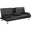 Cheap clic clac pu leather sofa bed with tea table