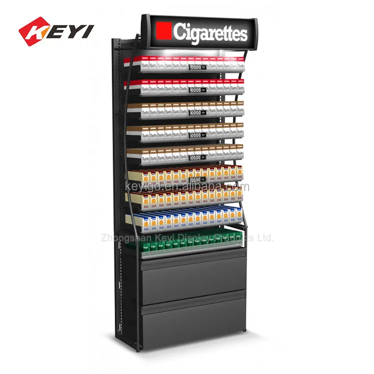 Oem&odm Custom Printed Logo Retail Shop Wood Mdf Lockable Cigarette