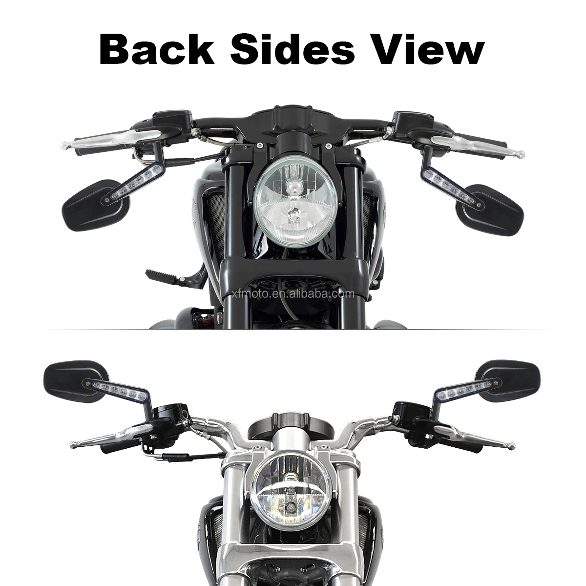 Tcmt Vrod Rear View Mirrors & Led Front Turn Signals Fit For Harley ...