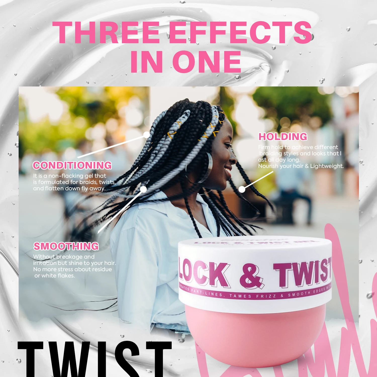 Immetee Loc N Twist Gel Neat Braid Conditioning Shining Hair Gel Extra