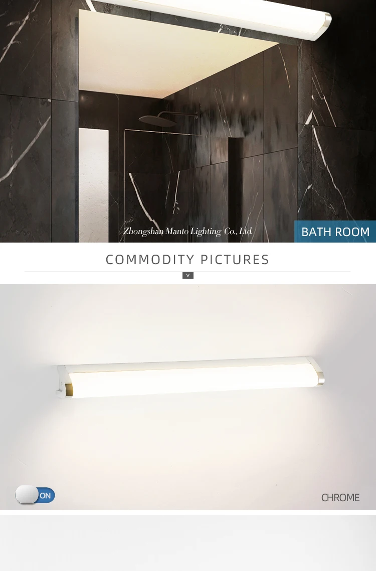 Waterproof vanity mirror lights ip44 bathroom make up mirror light stainless steel modern led mirror lighting