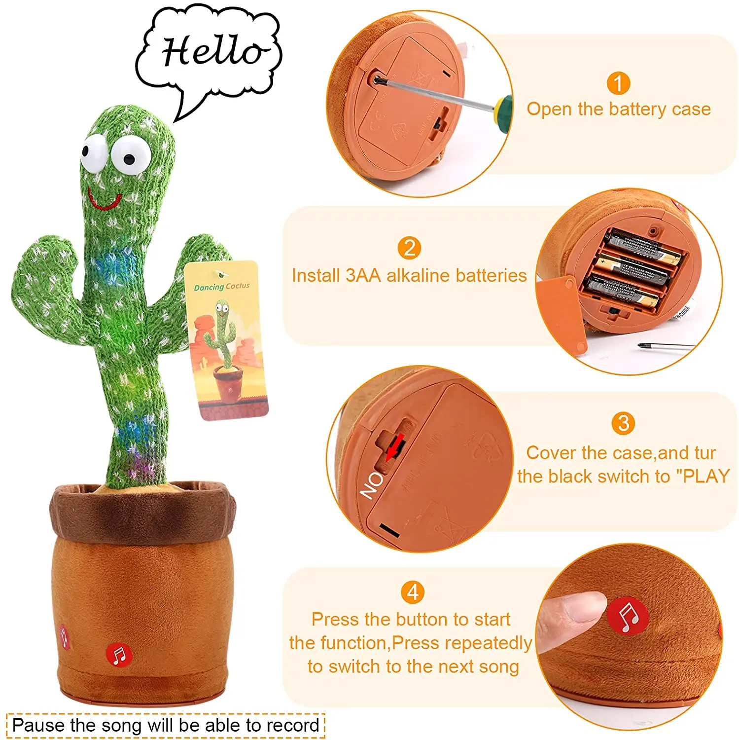 Mimicking Toy For Kids Dancing Cactus 