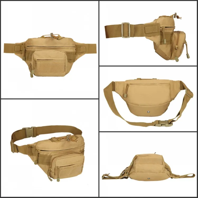 Wholesale customized nylon men running camo tactical military waist bag fanny pack