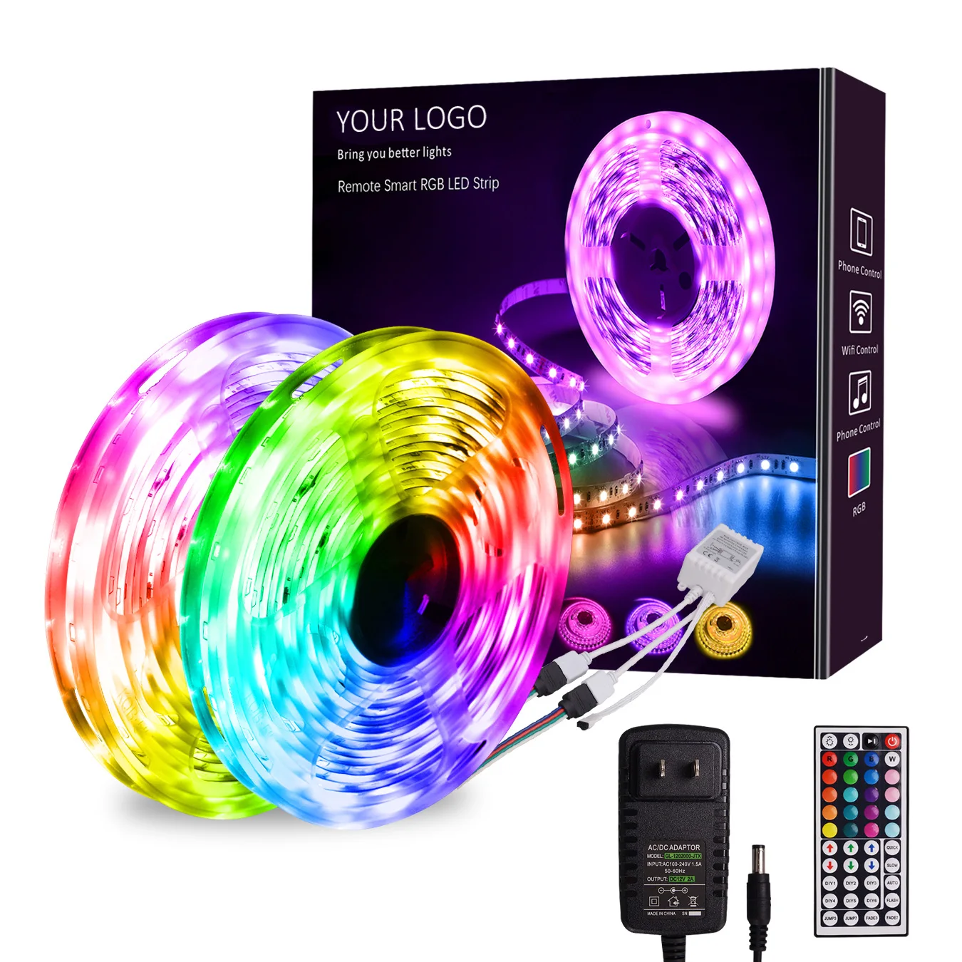 10m 32.8ft Decoration Color Changing Strip LED Remote Control 5050 RGB Strip Lights kit for room, Party, Bedroom