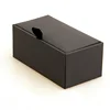 Cheap black long double cufflink box cufflink package display gift box with fabric handle