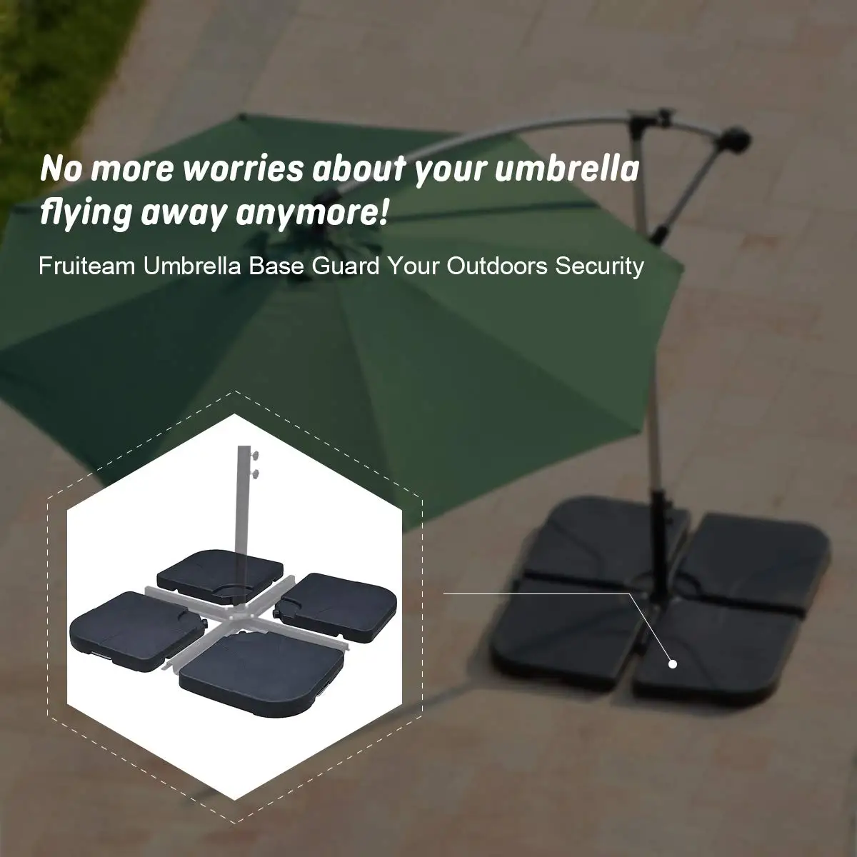 15l Hanging Cantilever Offset Umbrella Stand Weight Set Plasti Sand