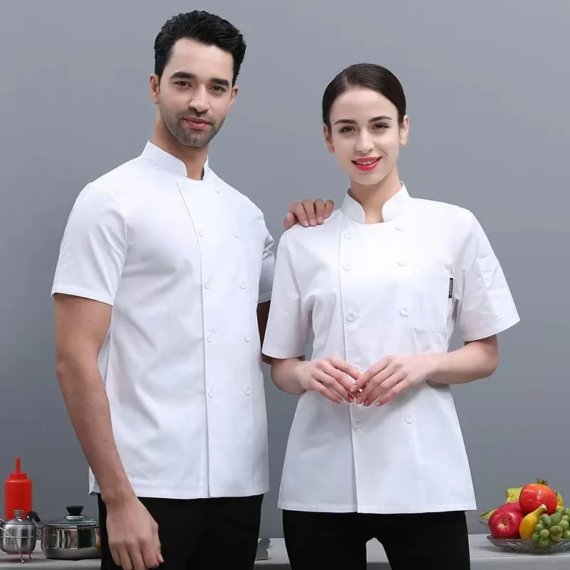 Custom Unisex Solid Color Chef Jacket Men's Chef Coat Hotel Restaurant Kitchen Chef Uniform Cook Wor
