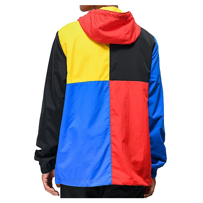 color block pullover windbreaker