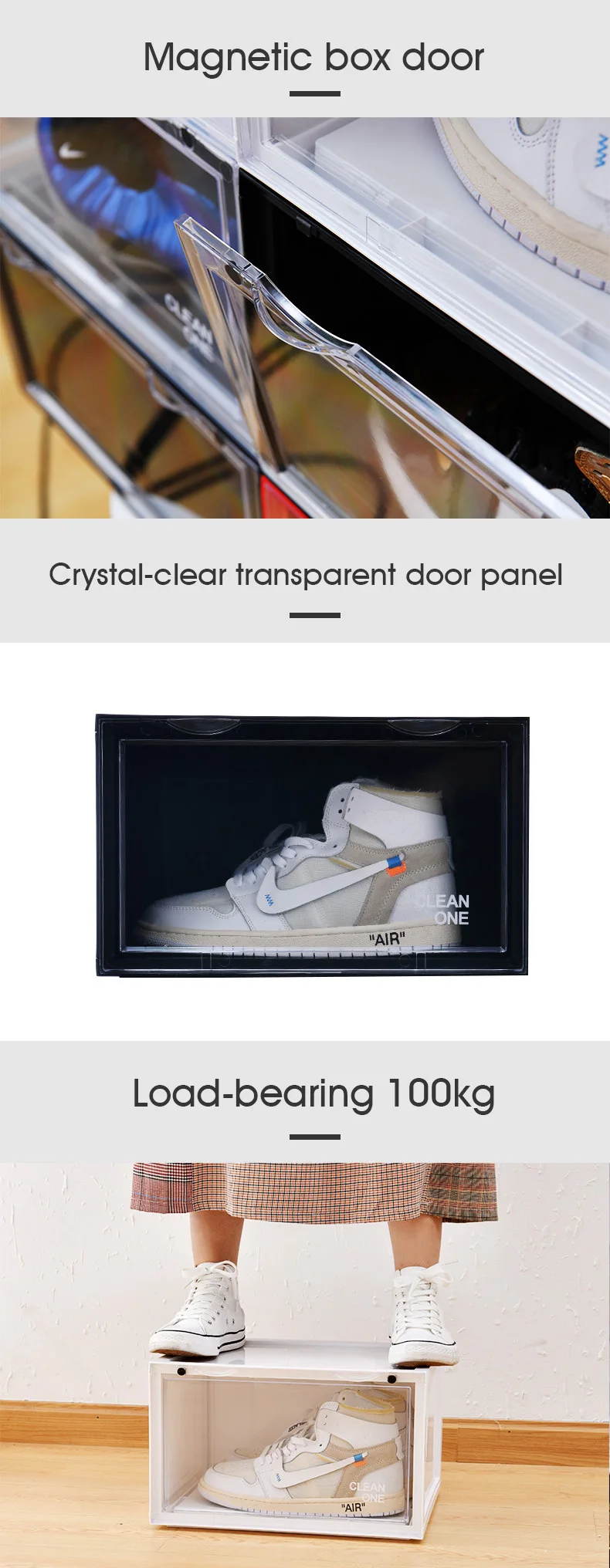 plastic sneaker cases on Drop Front Acrylic Clear Stackable Storage Transparent Shoe Box Plastic Sneaker Storage Container Magnetic Display Case Buy Sneaker Storage Shoe Box Storage Stackable Shoe Box Transparent Shoe Box Sneaker Stackable Storage Drop Front