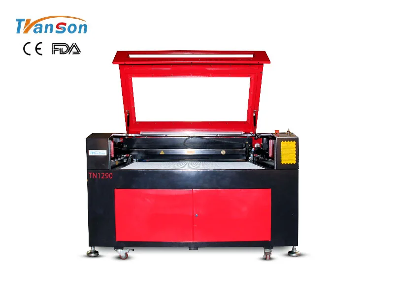 100W CO2 Laser Cutting Engraving Machine TN1290 with Reci W4 Tube used for  wood paper acrylic leather plastic stone glass
