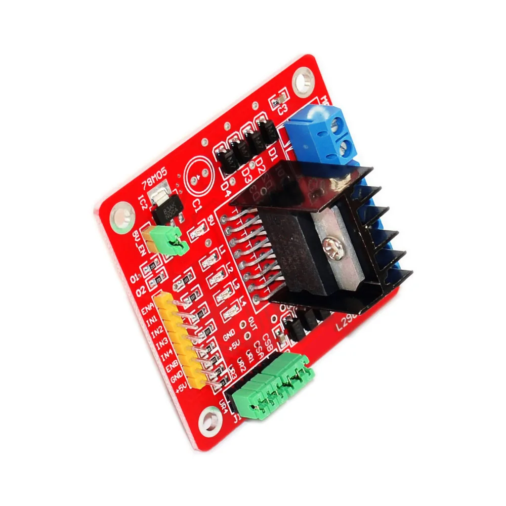 Lot De 5 Cartes Pilote Moteur L298N - Double Pont H, Tension 5V-35V, Courant Max 2A - Pour Arduino, Robots, Moteurs DC Ou Pas à Pas - Dimensions 43x43x27 Mm