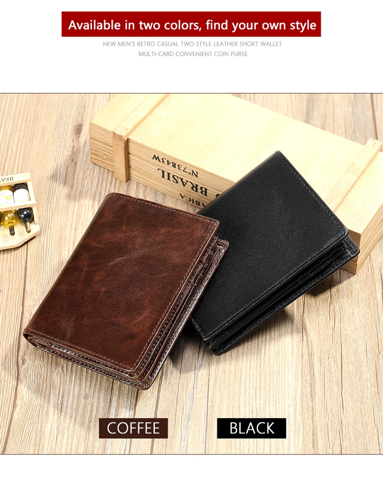 Marrant 7333 designer private label brand names black real leather wallet custom rfid genuine leather slim men wallets leather