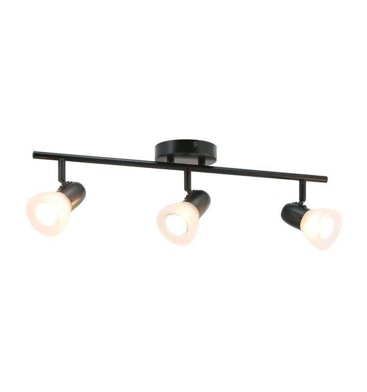 Transitional 3 Light Kitchen Ceiling Lamp Matte Black Track Light Spot Lights for Bedroom & Living Room