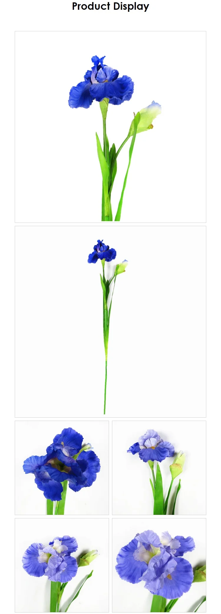 36" Blue Artificial Iris Flower,Blue Garden Flower,Blue Flower Making