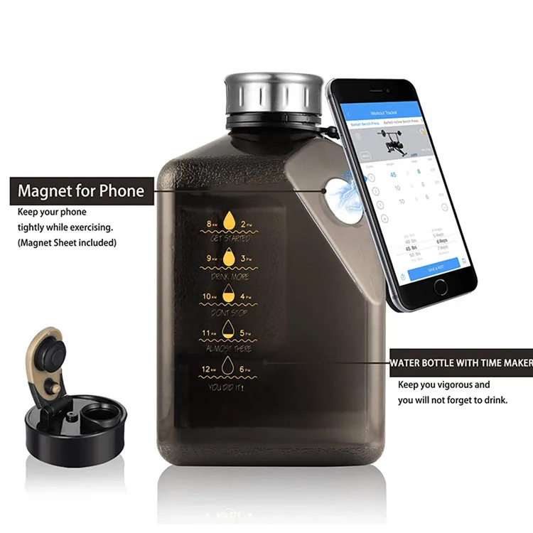 Amazon Hot Selling PETG GYM Plastic half Gallon Jug 2.7L Botella De Agua Wholesale Sport Water Bottle 