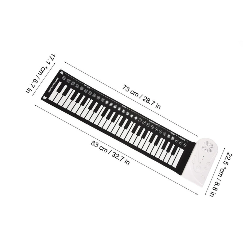 Dropshipping Electric Flexible Soft Key MIDI  Piano Hand Roll 49K Piano Folding  Keyboard  Portable Digital Piano