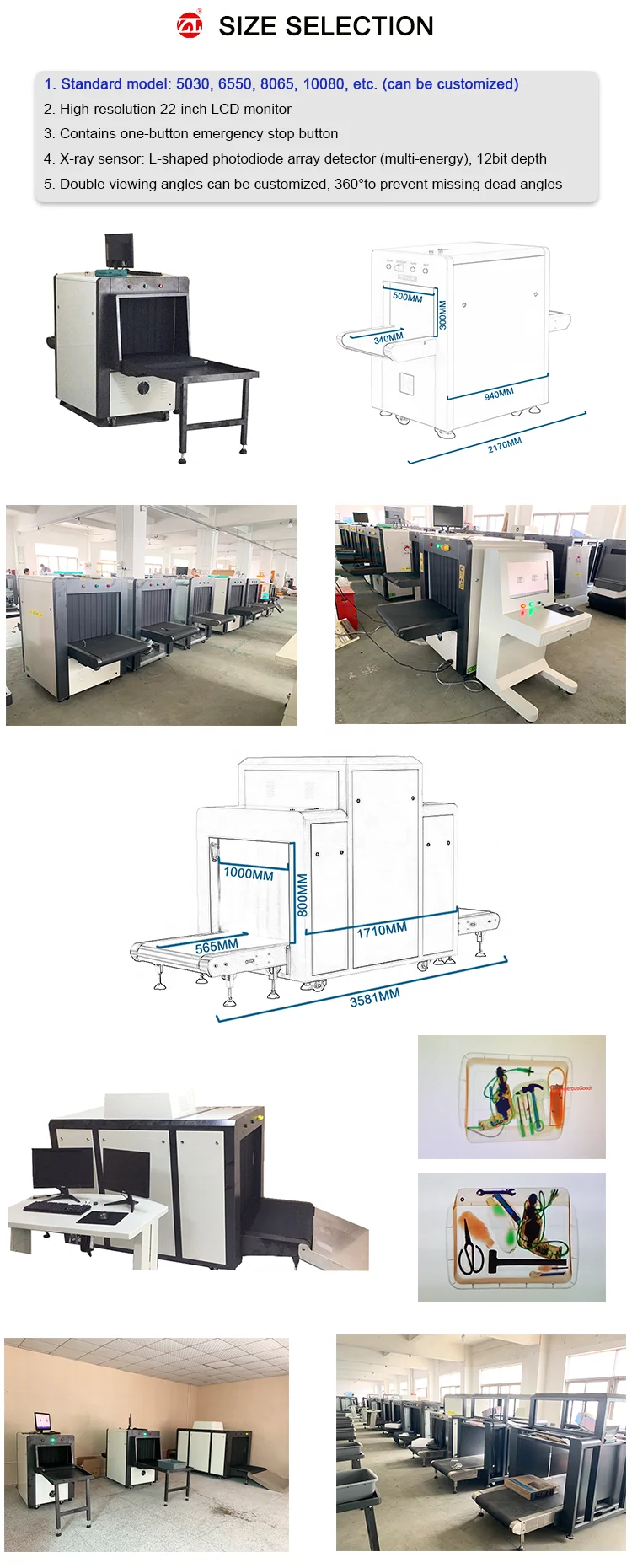 Xray Scanner Security Check Equipment Baggage X Ray Screening System Luggage Scanning Machine