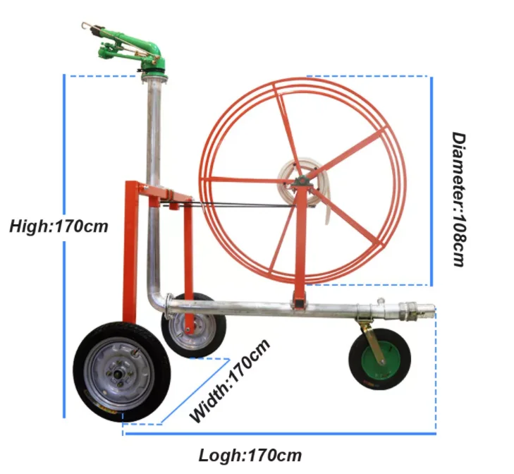 Farm Irrigation System Travelling Hose Reel Sprinkler Irrigation Machine Equipment With Big Rain