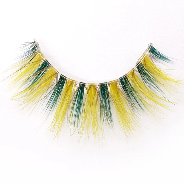 Wholesale high quality colored false stage eyelash private label crazy mink eyelashes