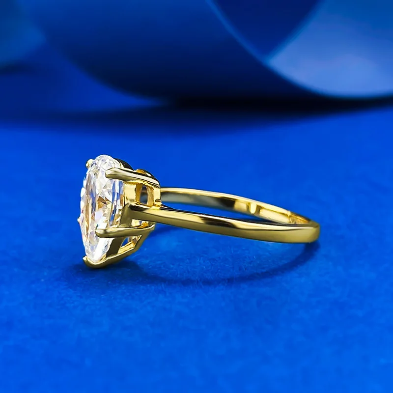 S925 Silver with 6*9mm Pear-Shaped White Diamond Daily Fashion with European and American Style for Weddings and Parties