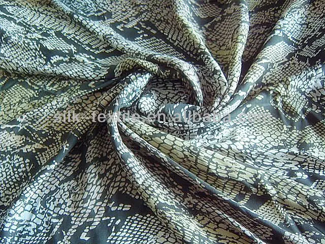 printed snake pattern silk fabric, View printed silk georgette fabric ...