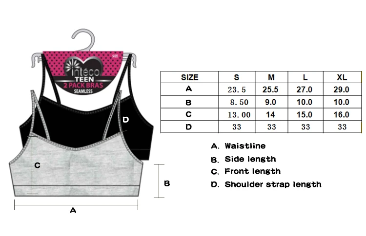 Teenage Girls Underwear Child Young Girl Tank Tops Solid Soft Padded ...