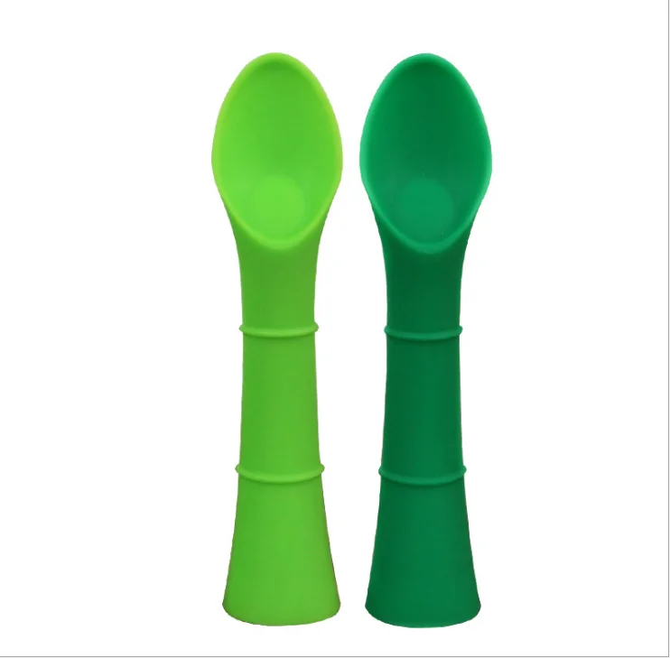 
Eco-Friendly Silicone Baby Feeding Soup SpoonFDA approval Infant Training Soft-T easy to grips handle baby spoon 