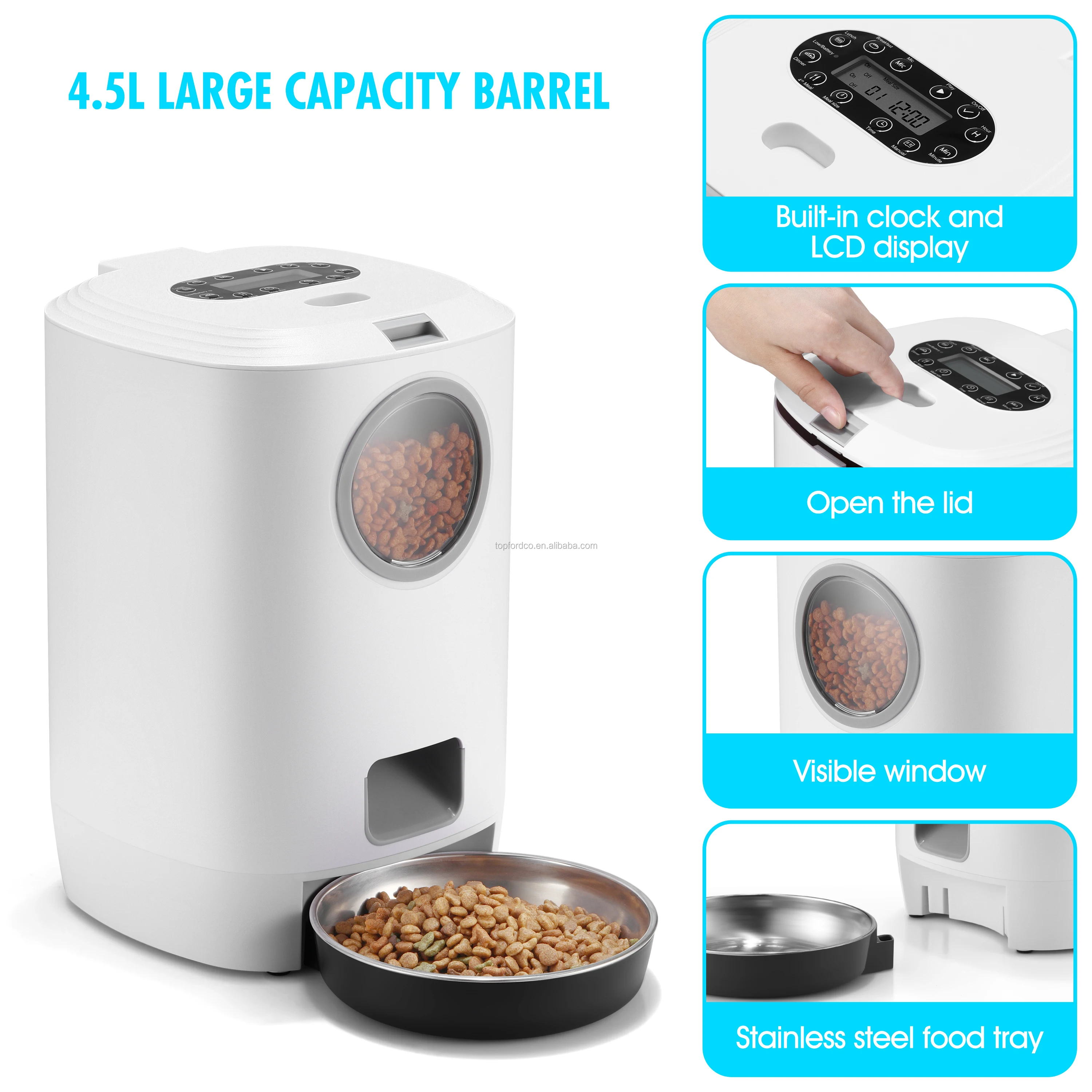 large capacity automatic pet feeder
