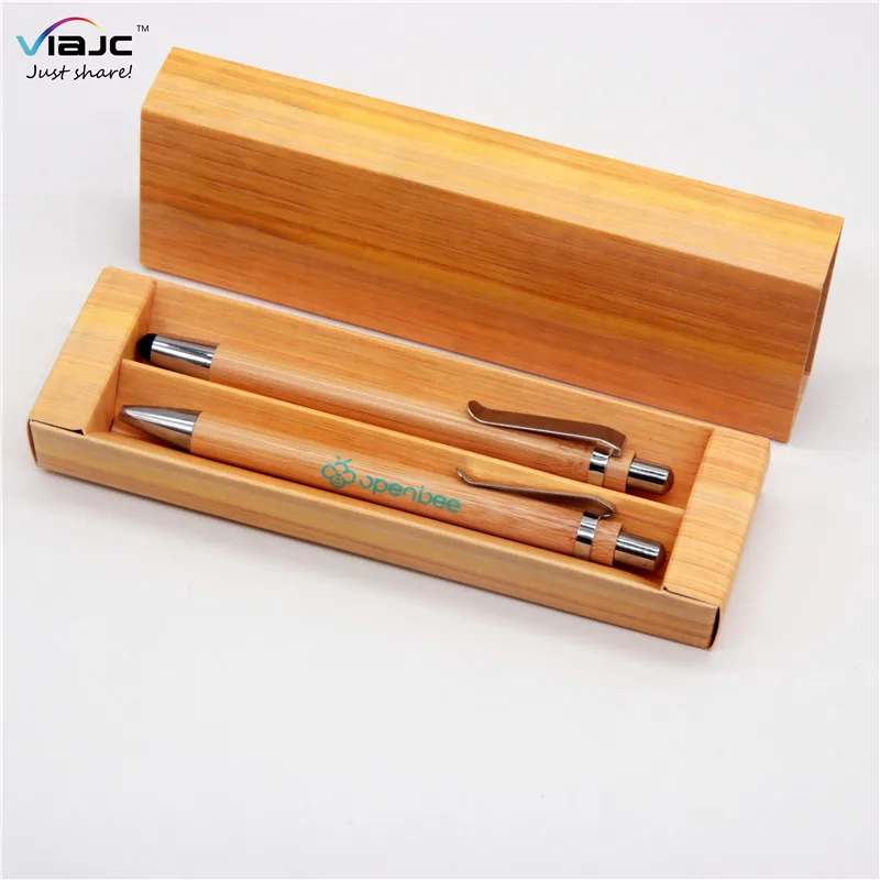 Luxury Wooden Eco Friendly Bamboo Pen Sets With Box Logo Printing Engraved Customised Pens Logo 1233