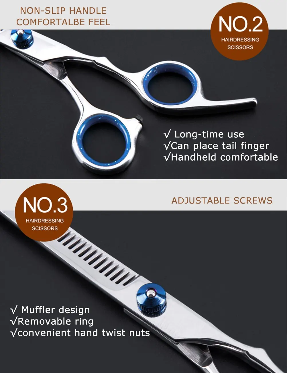 Hair Cut Scissors Set For Barber Professional Straight Edge Thinning