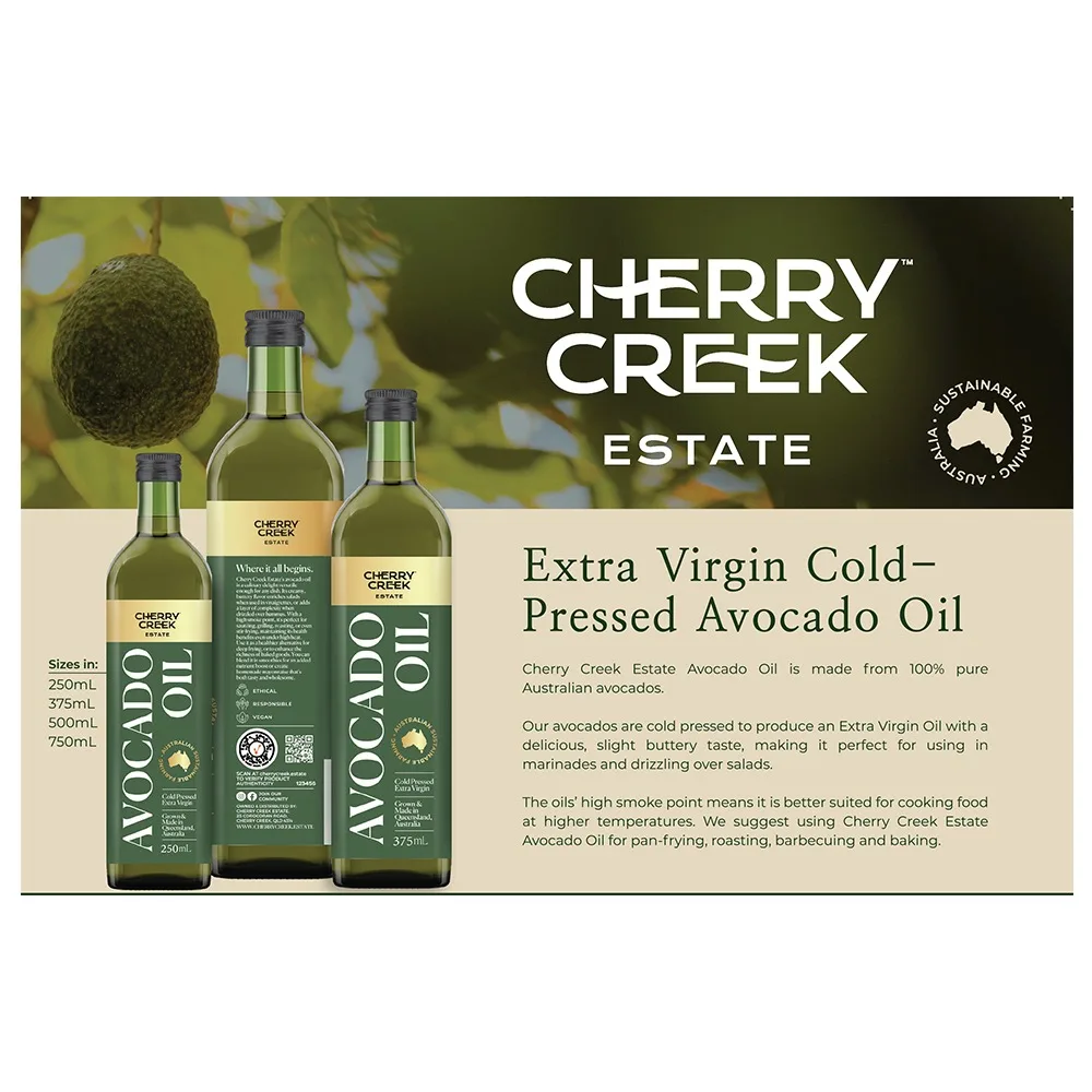 Custom Packaging Cold Pressed Food Grade Pure Natural Organic Avocado