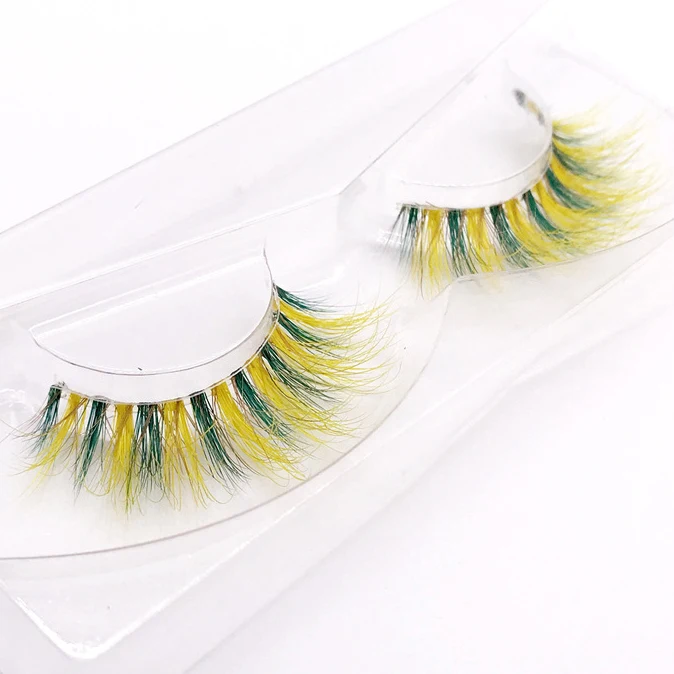 Wholesale high quality colored false stage eyelash private label crazy mink eyelashes