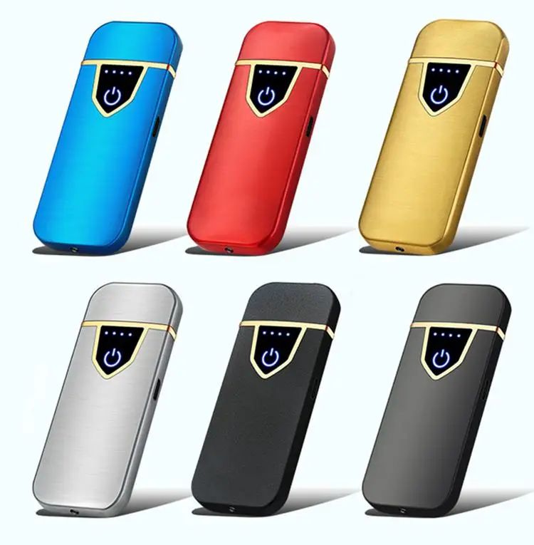 Customized Windproof Metal Flameless USB Rechargeable Electronic Touch Lighter.jpg