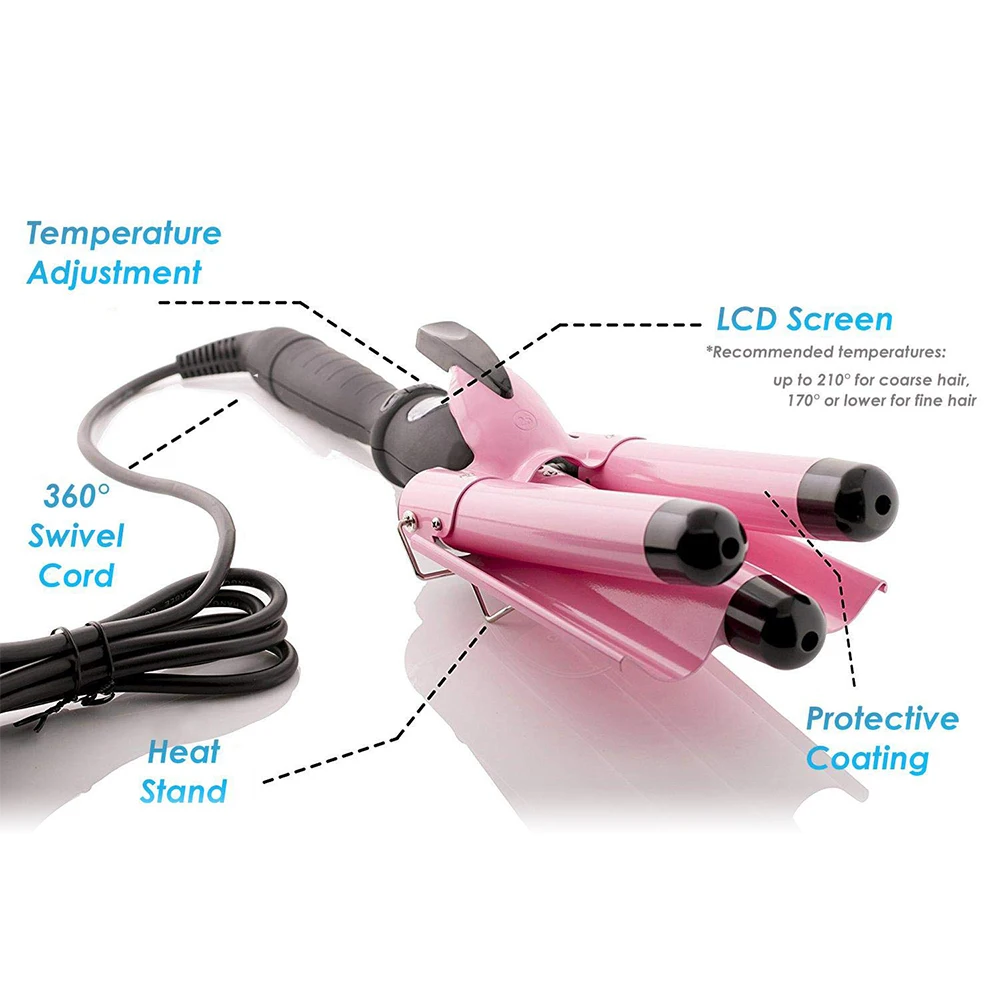 Amazon Crazy Hot 3 Barrel Curling Iron Wand Dual Voltage Temperature