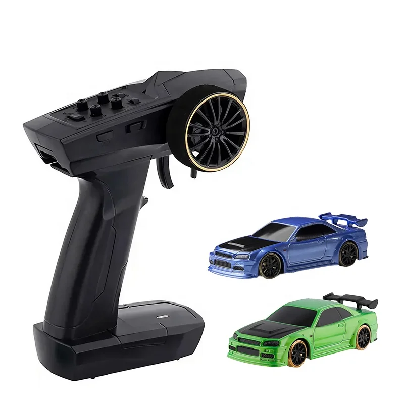 1:76 RC Drift Car with LED Lights - Precision Control