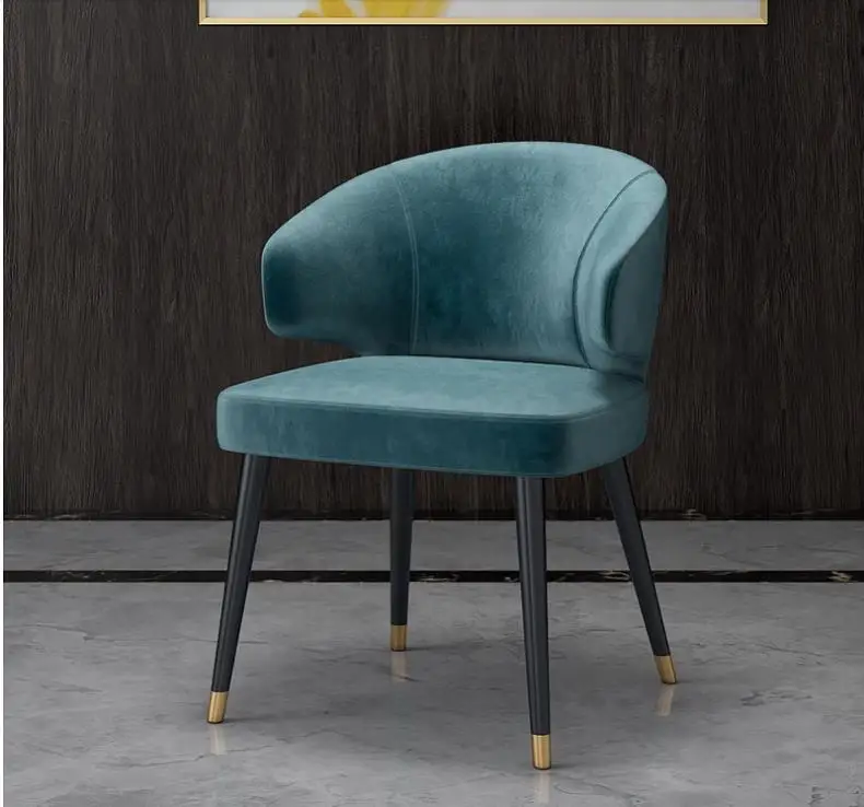 italian design colorful velvet metal dining chair modern minimalist leisure chair living room dining chair