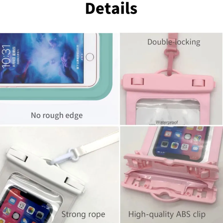 Waterproof Cell Phone Bags Dry Travelling Custom Cellphone Pouch Outdoor Mobile Phone Plastic