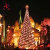 Holiday programmable led full pvc flocking snow iron frame raw material for 20ft giant indoor outdoor lighting Christmas tree