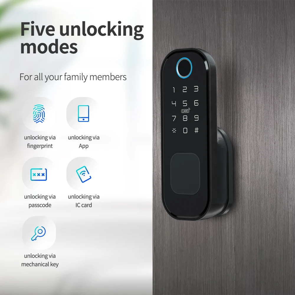 Waterproof Bluetooth Remote Access Door Lock Ttlock App Fingerprint