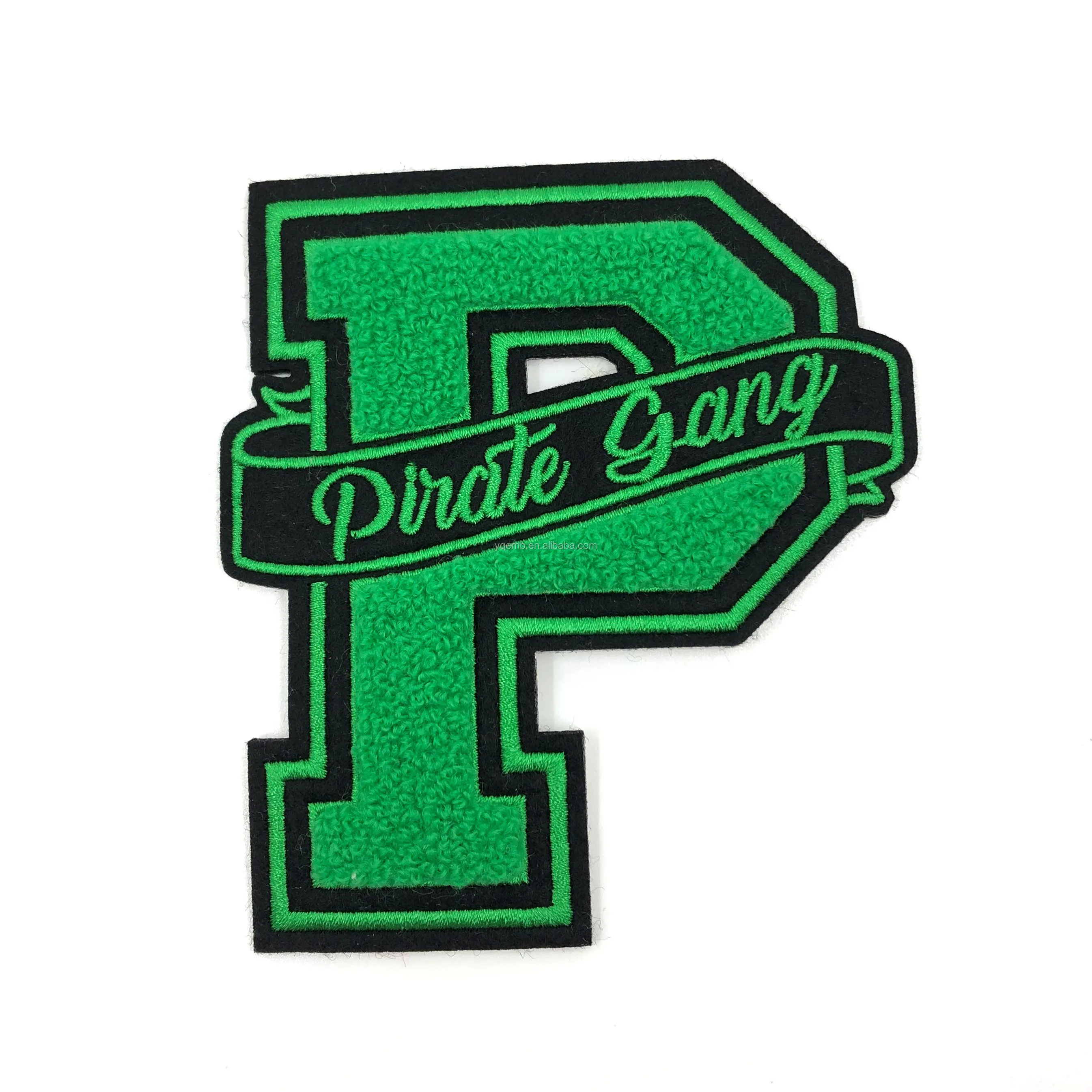 个性化定制品牌标志刺绣字母雪尼尔补丁,雪尼尔徽章缝在夹克和包和